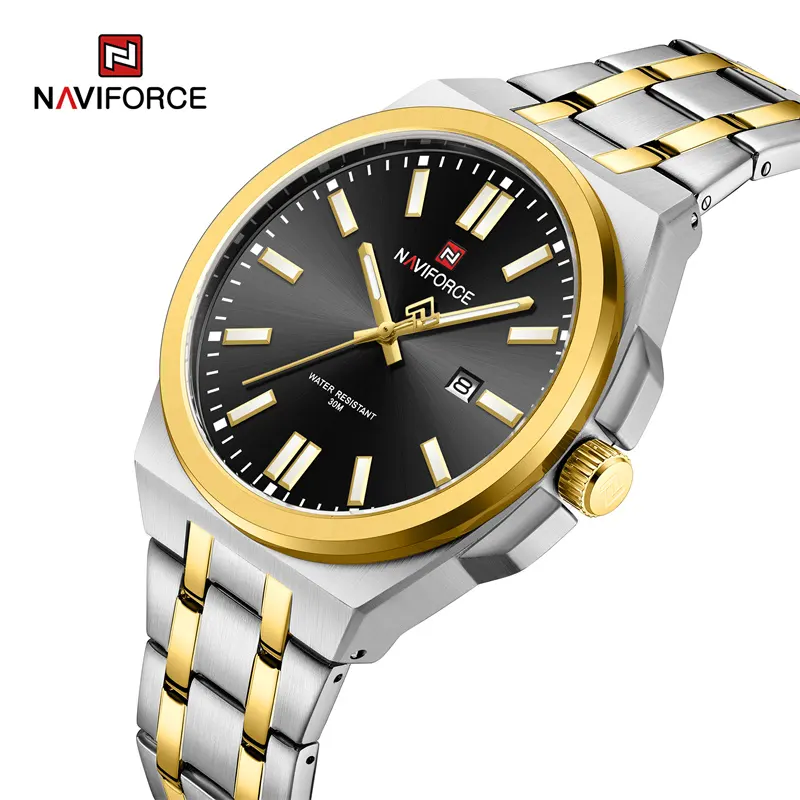 Naviforce NF9226 Black Dial Two-tone Men's Watch